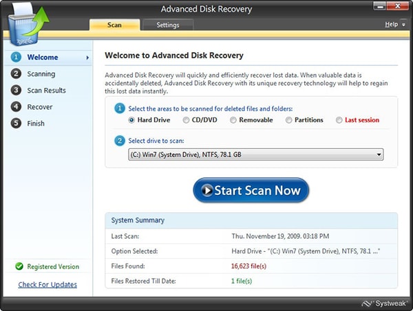 run Advanced Disk Recovery