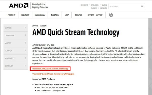 Скачать amd quick stream.