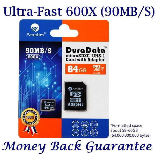 Amplim DuraData 64GB Class 10 microSDXC card