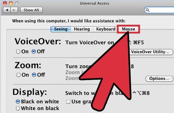 how to change pointer on mac