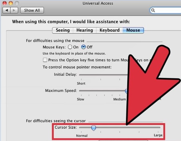 how to change Mac mouse cursor