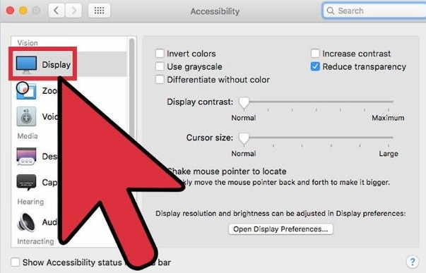 how to change mouse cursor in mac