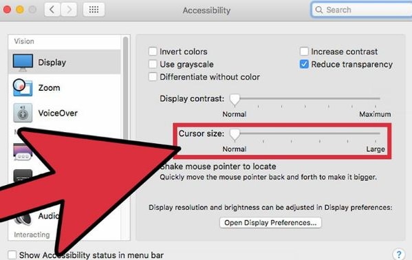 how to change mouse cursor in mac