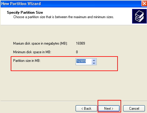 create partition windows xp