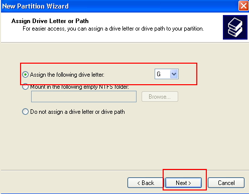 create partition windows xp