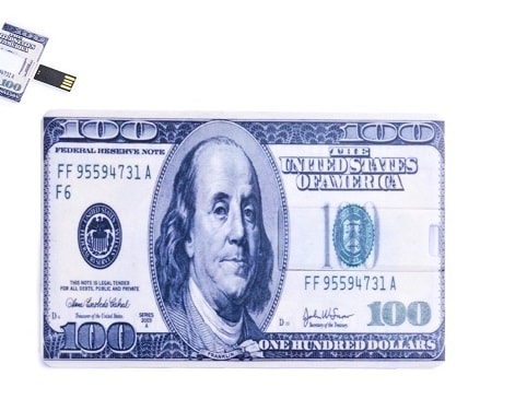 100 dollar style credit card flash drive