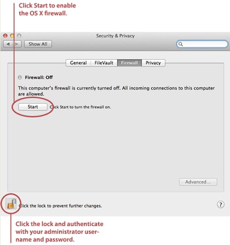 enable mac firewall