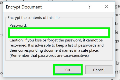 how to encrypt a word file