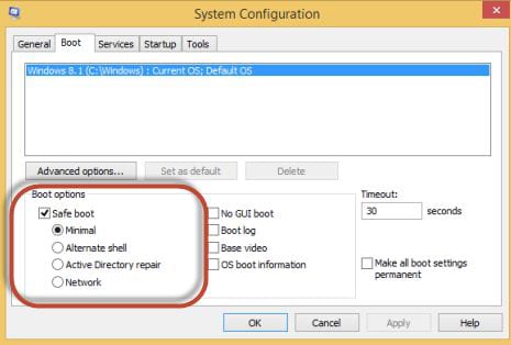 enter safe mode on windows 8