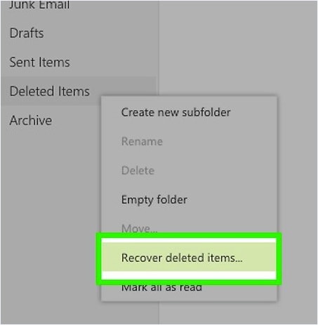 how to recover a sent mail in hotmail