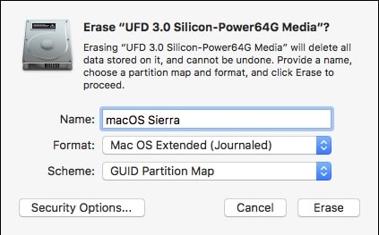 guid partition on mac for sierra