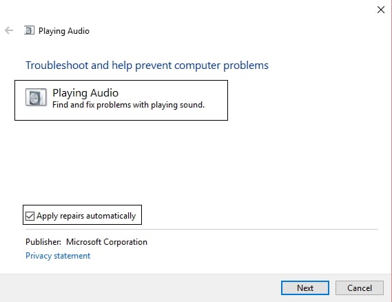 fix no sound on windows error