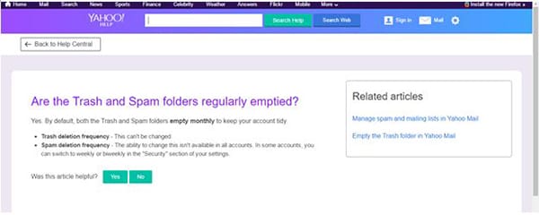 how to recover deleted trash in yahoo mail