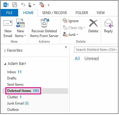 recover deleted emails from outlook