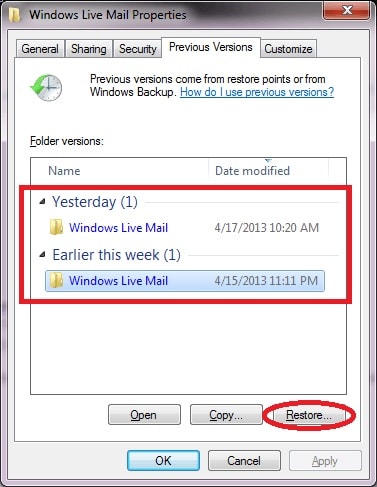 recover deleted emails in windows live mail account