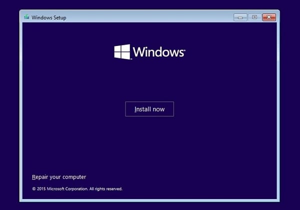 réinstallation de windows 10