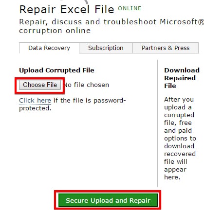 repair excel file online
