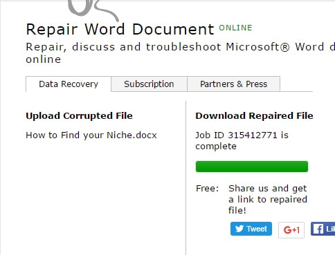 reparar documento de Word en línea