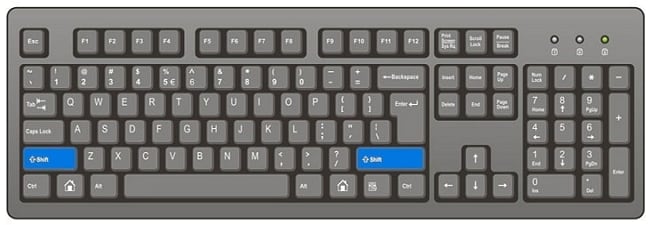 fix shift keys not working on laptop