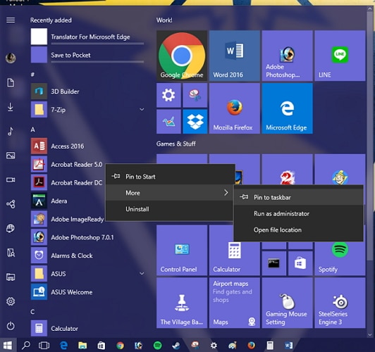 customize the taskbar in Windows 10