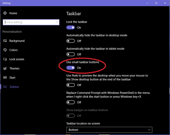 customize the taskbar in Windows 10