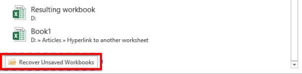 unsaved excel file recovery