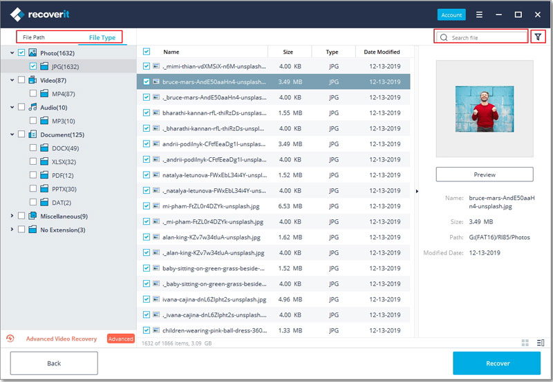 filter target data