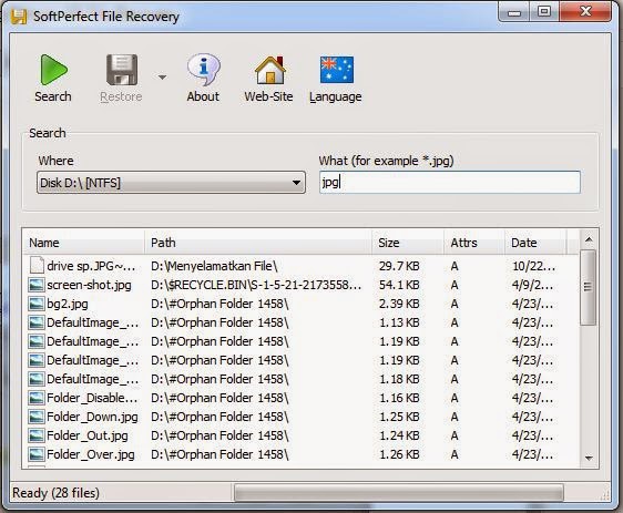 SoftPerfect File Recovery : rescue and restore accidentally