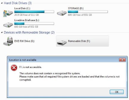 unable to access usb device