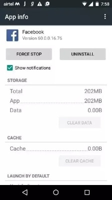 click on clear cache option