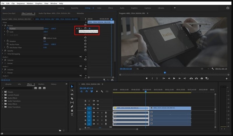 add multiple keyframes in premiere pro