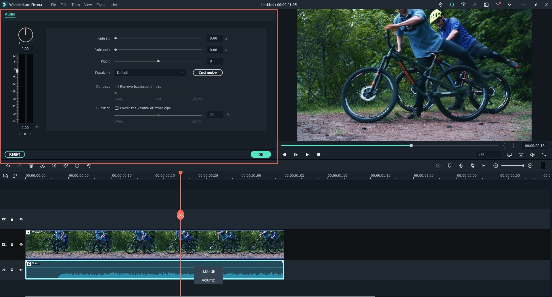 adjust audio with video editor