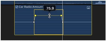 adjusting the selected audio animation effect