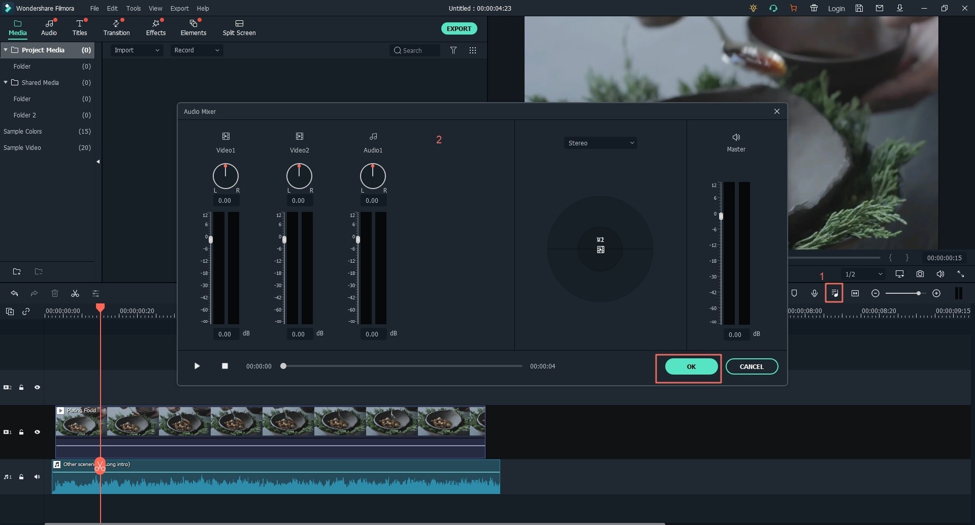 mix audio file using music mixing software