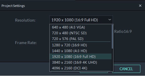 change aspect ratio