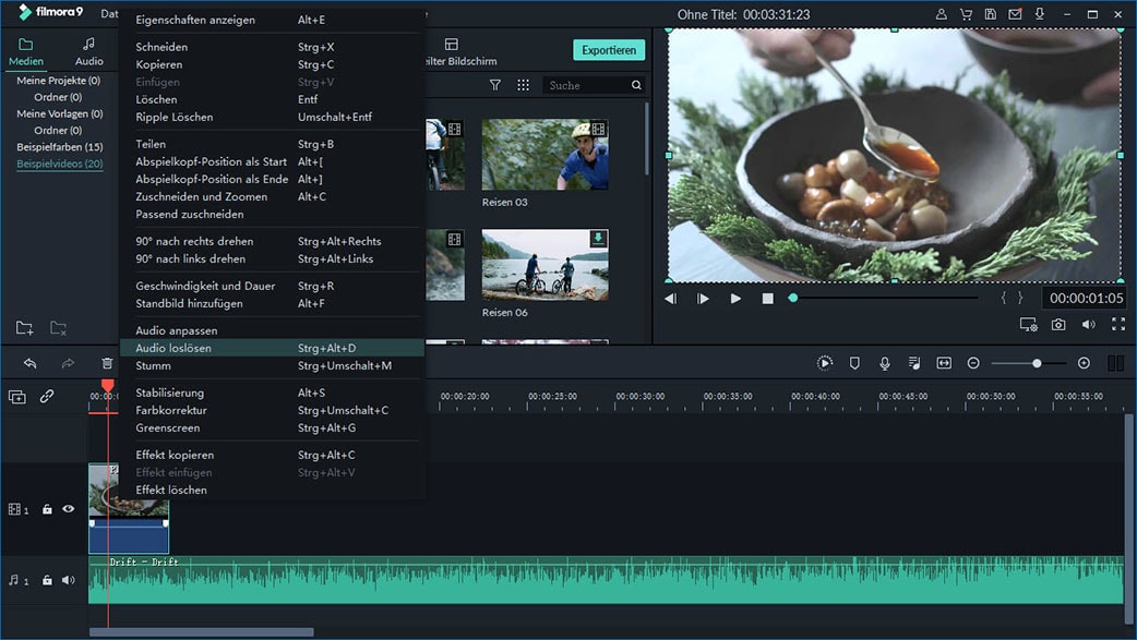 audio von video trennen mit video editor