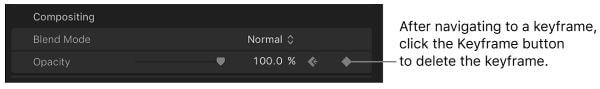 interface in deleting a keyframe