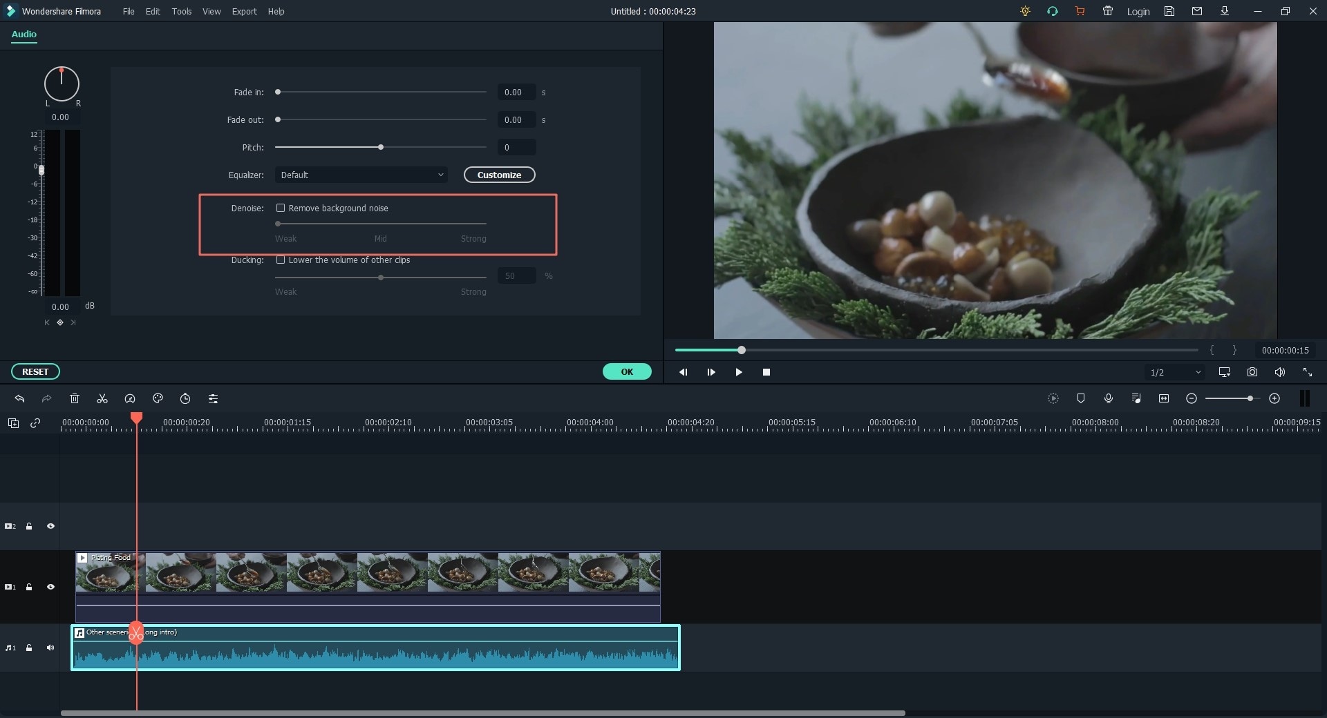 background noise removal with video editor