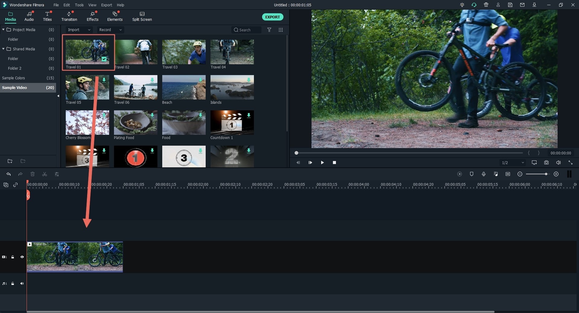 drag photos and video clips to timeline