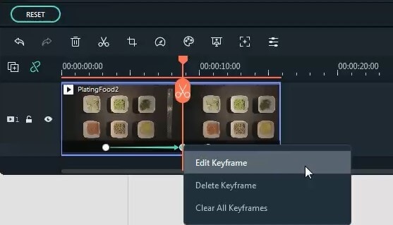 choose to edit keyframe