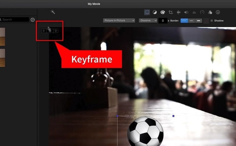 choose the keyframe icon