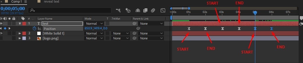 past multiple keyframes in positions