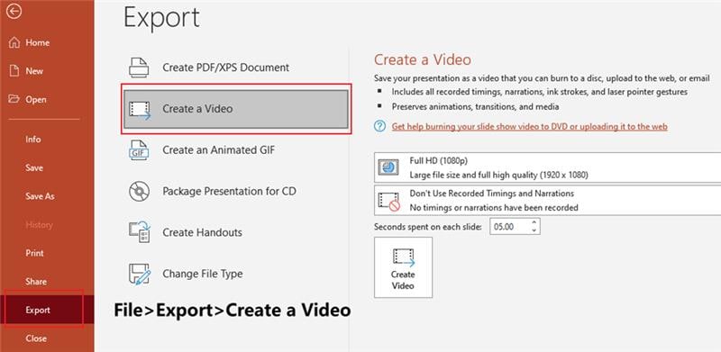 hit the export to video option