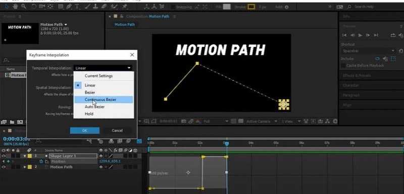 keyframe interpolation in adobe premiere pro