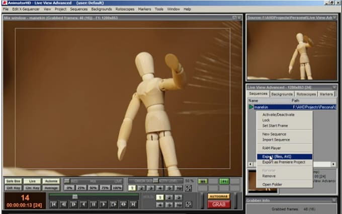 export 3d stop motion animation