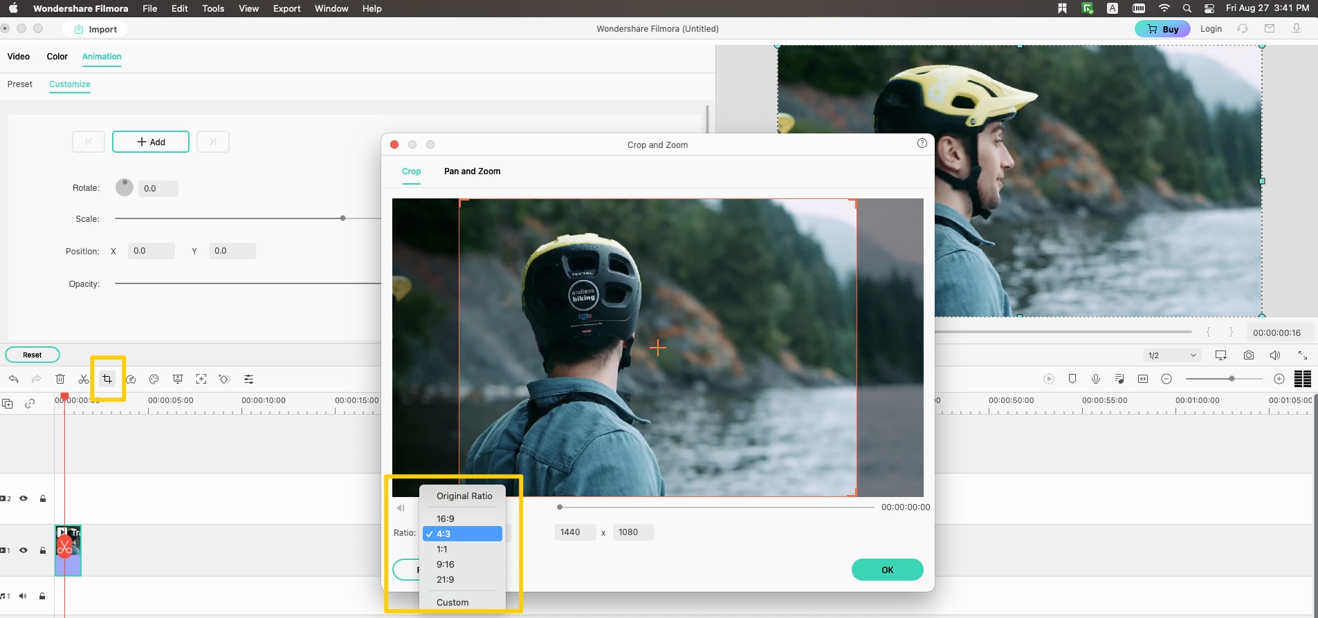 crop video for video editing on mac