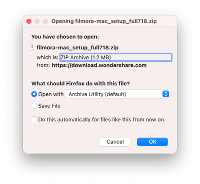 download filmora for mac with Firefox