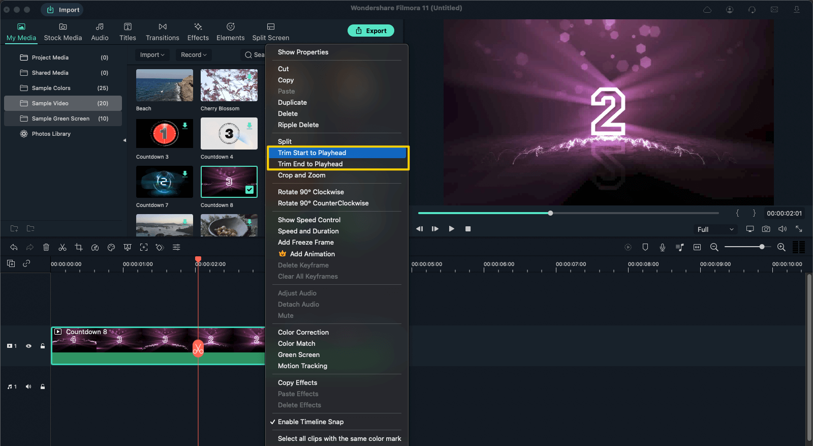 trim video to playhead on mac