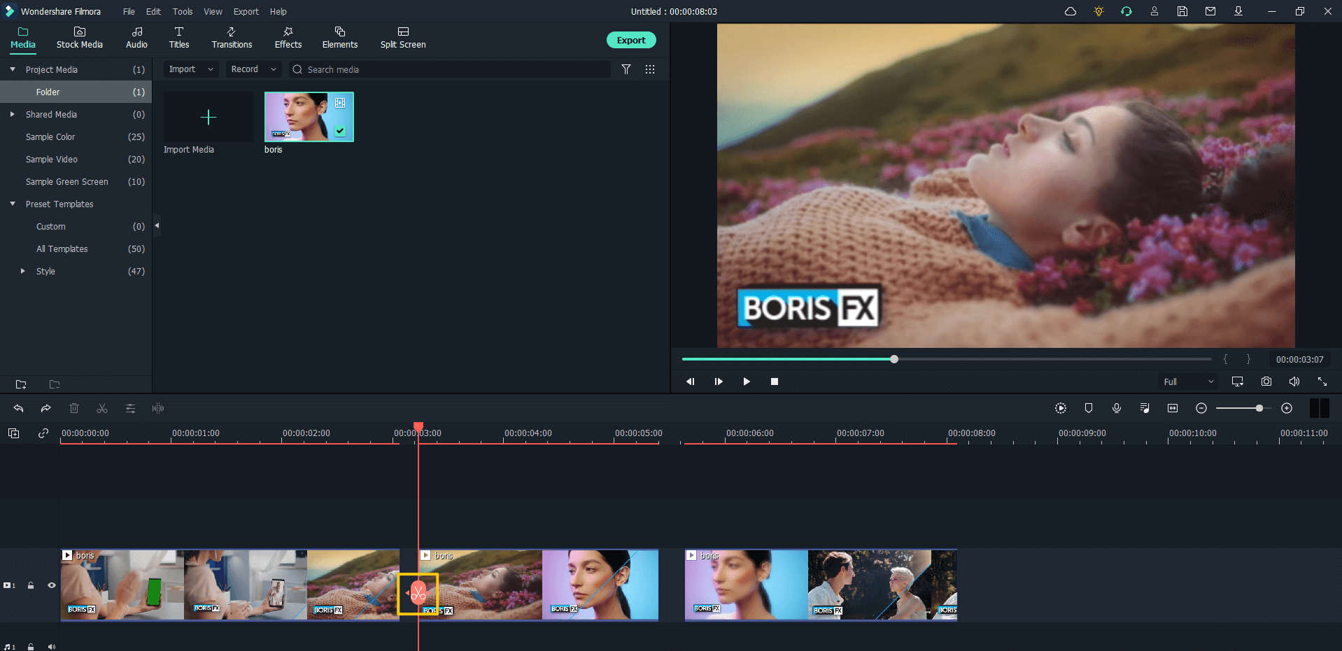 Split the video into multiple parts