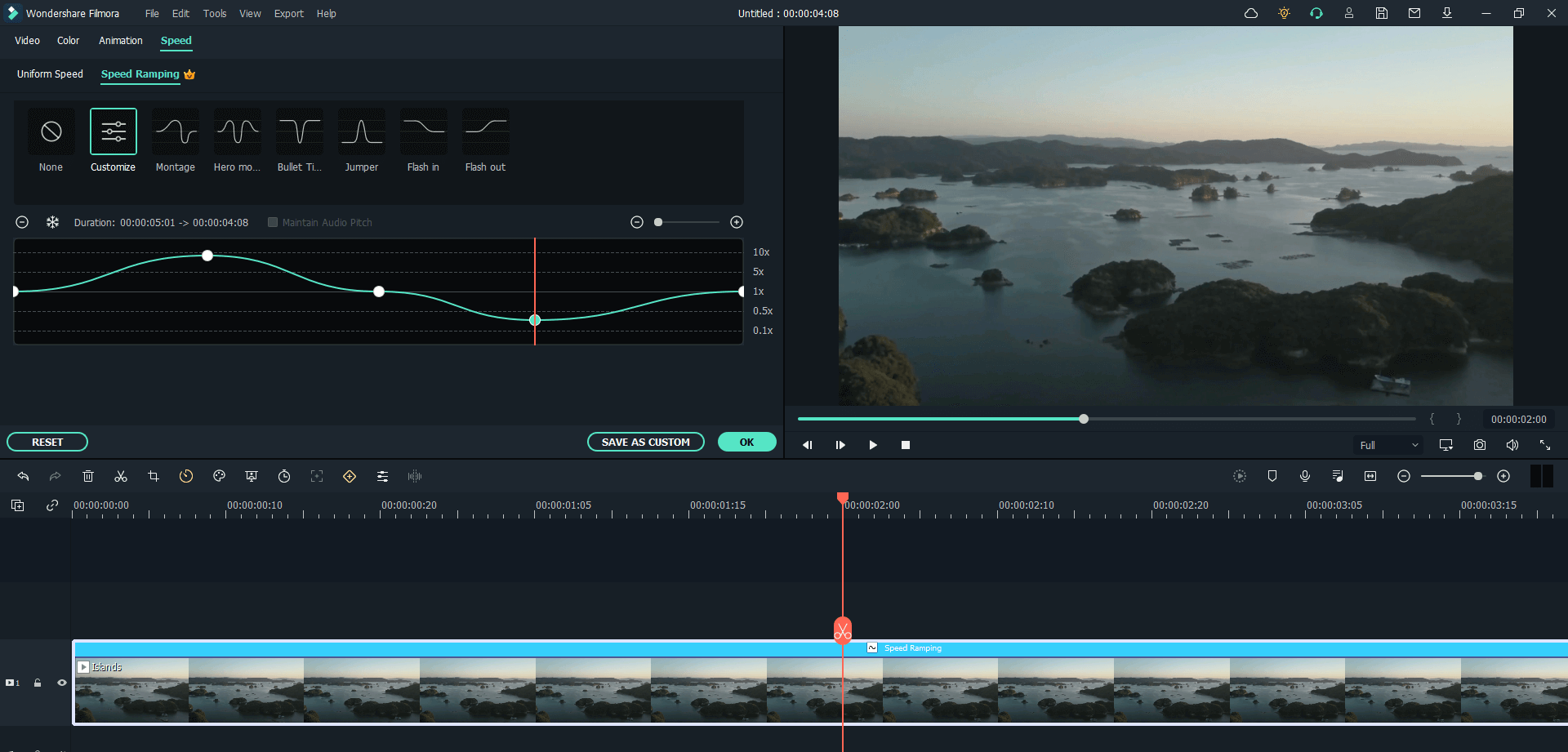 apply speed ramping to video